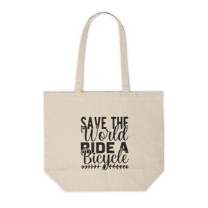 Save The World, Ride A Bicycle Custom Canvas Tote Bag